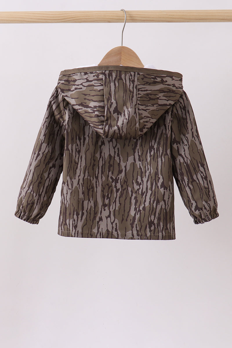 Camouflage print raincoat