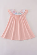 Pink embroidery dress