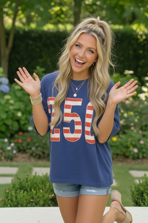 Blue Stars and Stripes '250' Top