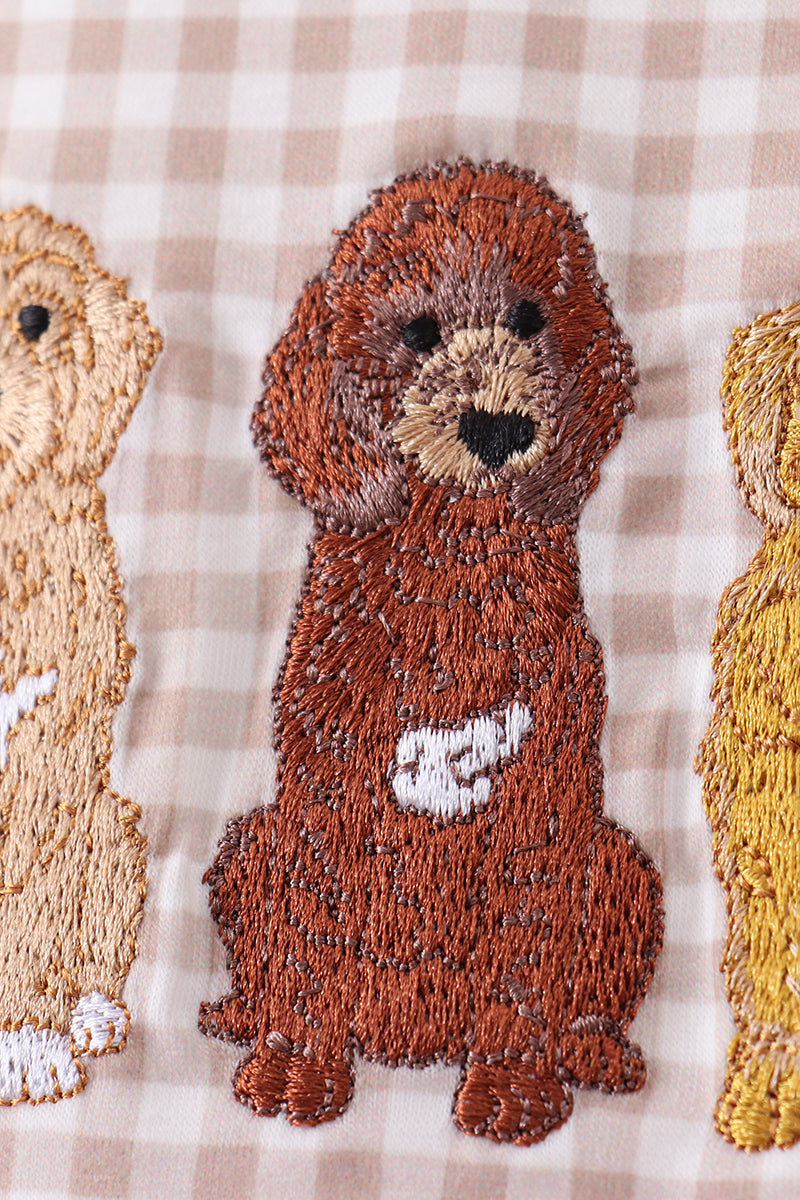 Puppy embroidery gingham jonjon