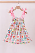 Pink enjoy beach smocked mom&me dress