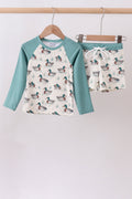 Sage duck print 2pc swimsuit