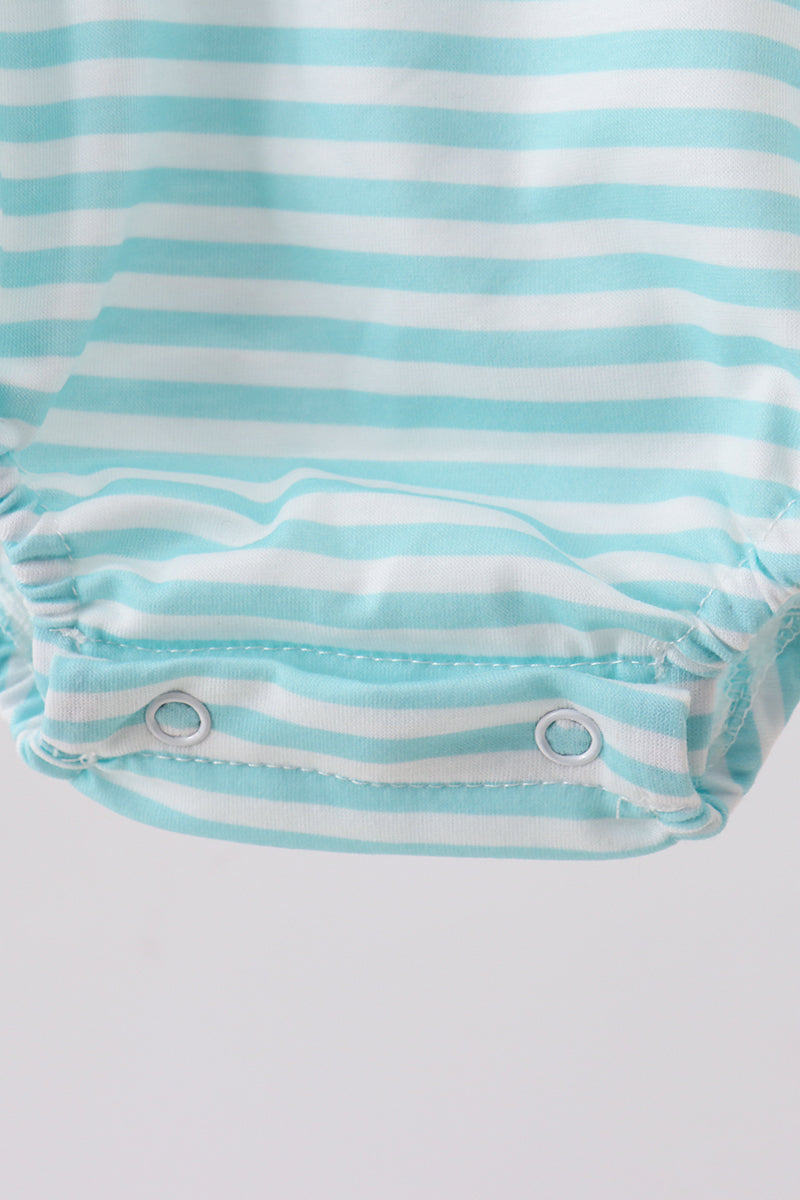 Mint marine creature smocked stripe bubble