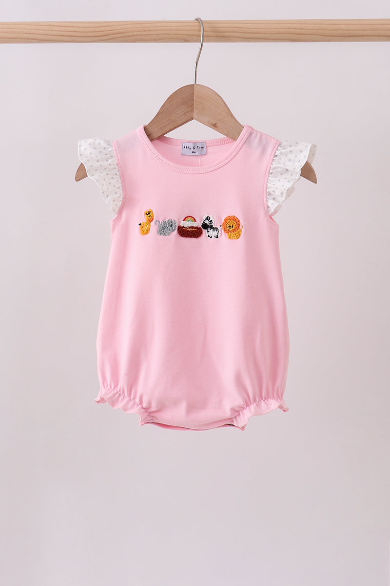 Pink Noah's Ark french knot ruffle bubble