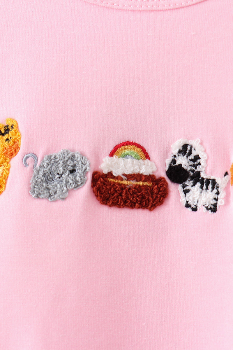 Pink Noah's Ark french knot ruffle bubble