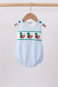 Blue stripe duck french knot bubble