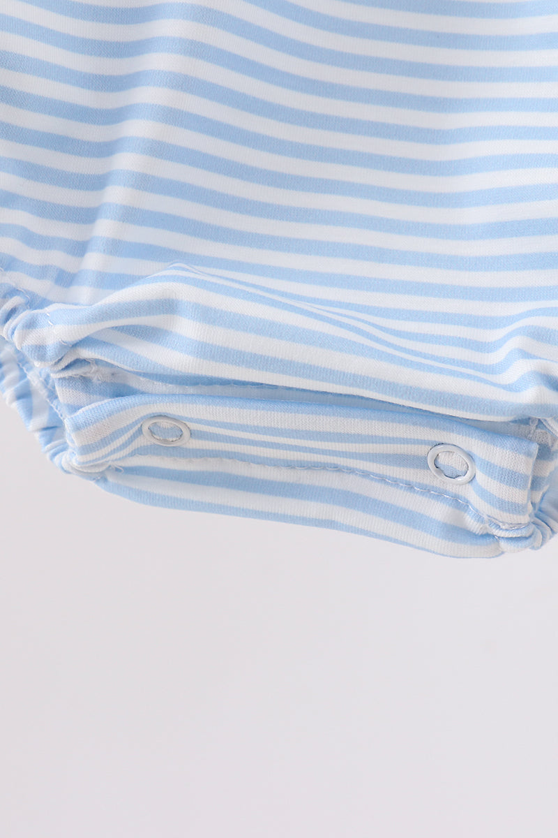 Blue stripe duck french knot bubble