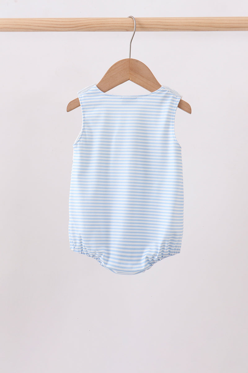 Blue stripe duck french knot bubble