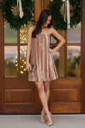 Champagne Toast Velvet Holiday Dress